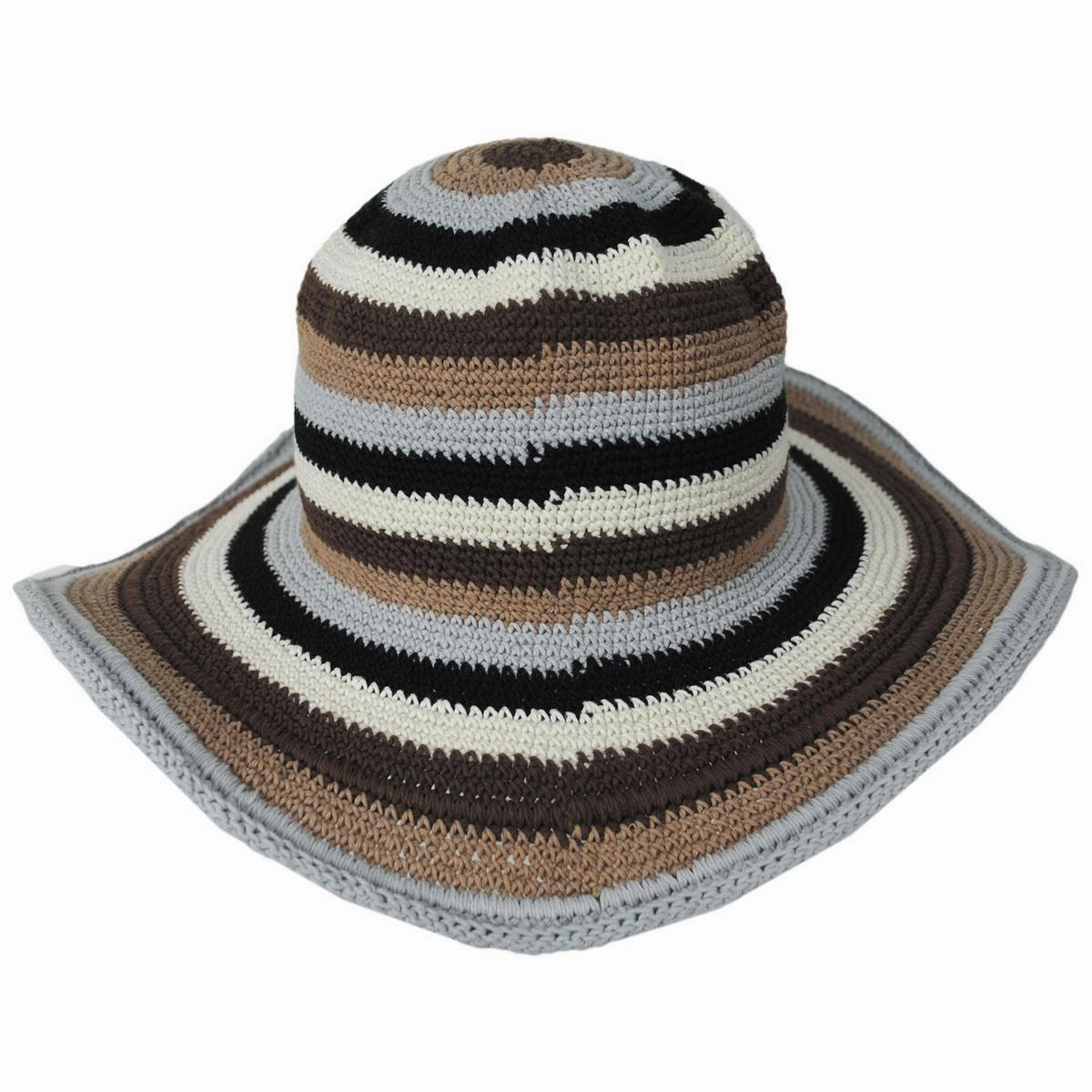 Java Striped Cotton Crochet Sun Hat