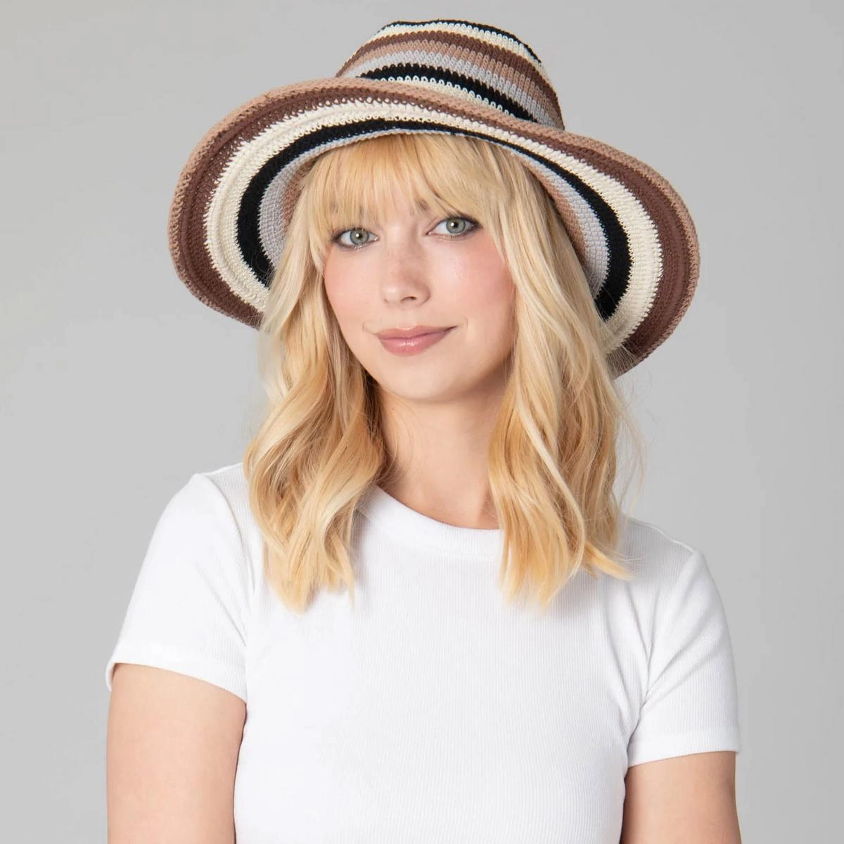 Java Striped Cotton Crochet Sun Hat