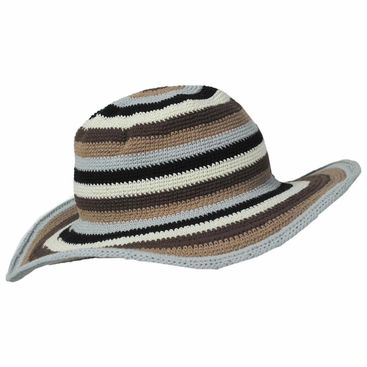 Java Striped Cotton Crochet Sun Hat
