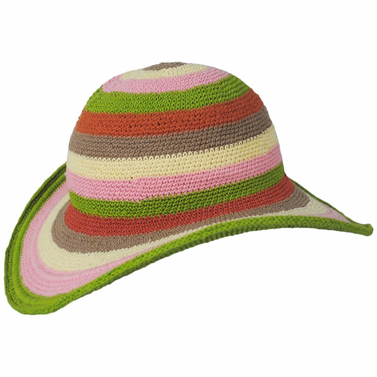Java Striped Cotton Crochet Sun Hat