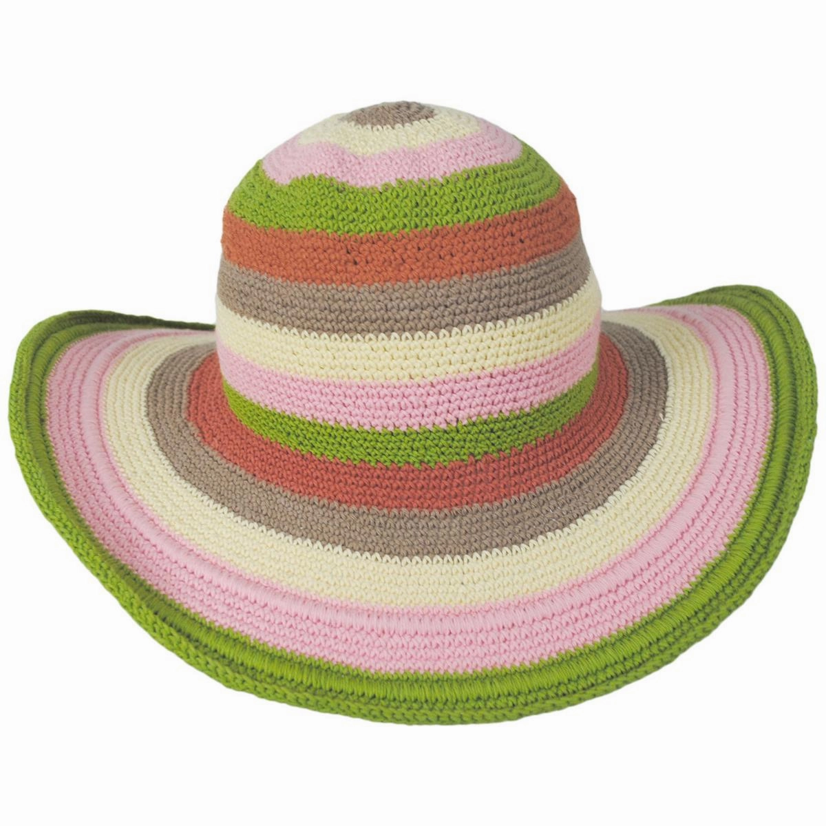 Java Striped Cotton Crochet Sun Hat