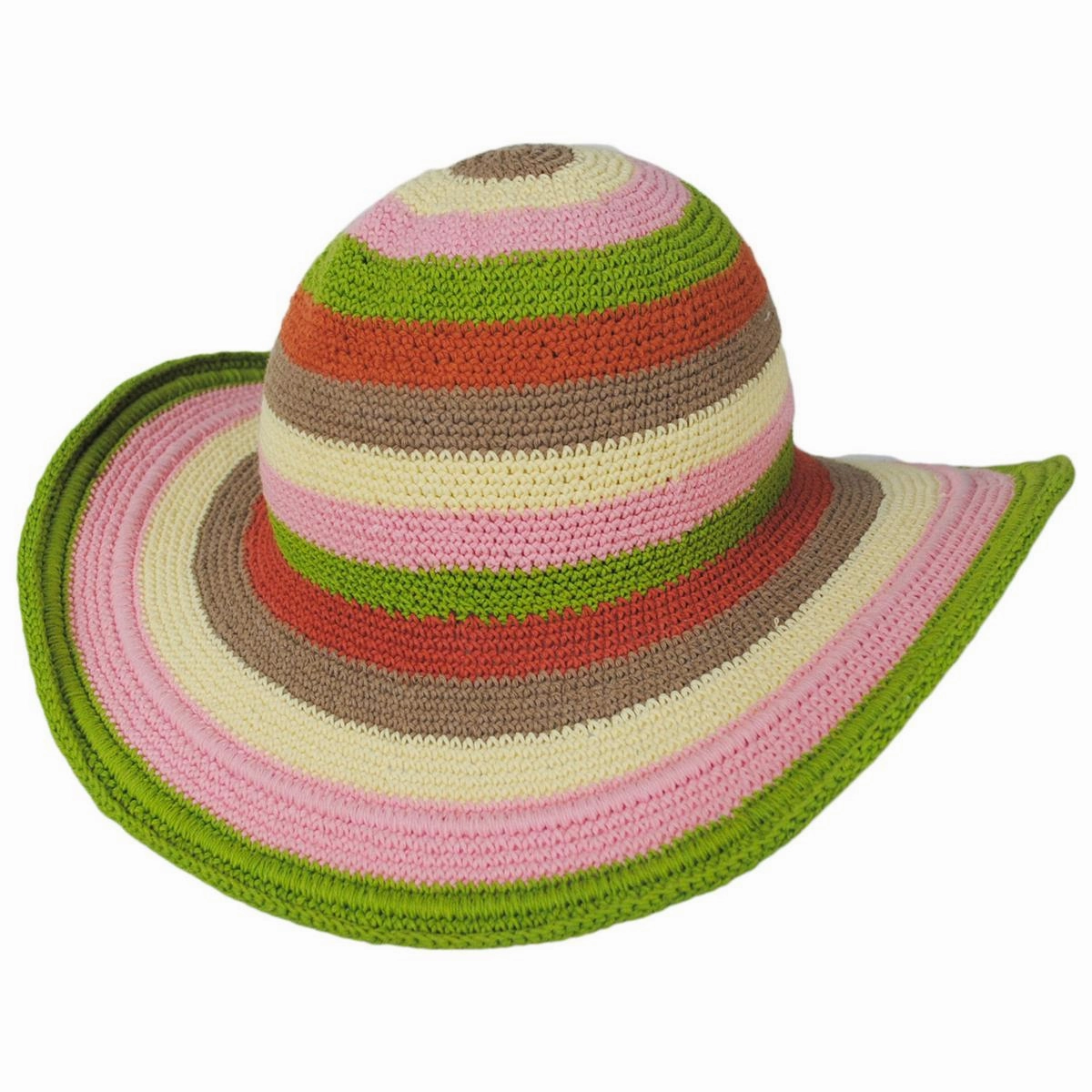 Java Striped Cotton Crochet Sun Hat