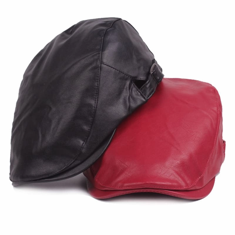 Jerome Leather Flat Cap