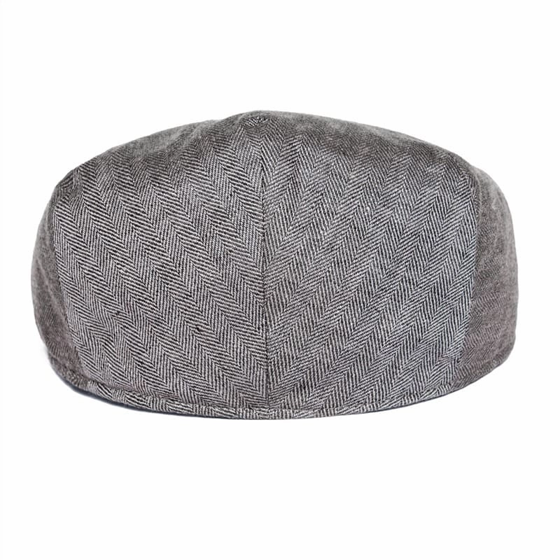 JM Herringbone Linen Flat Cap