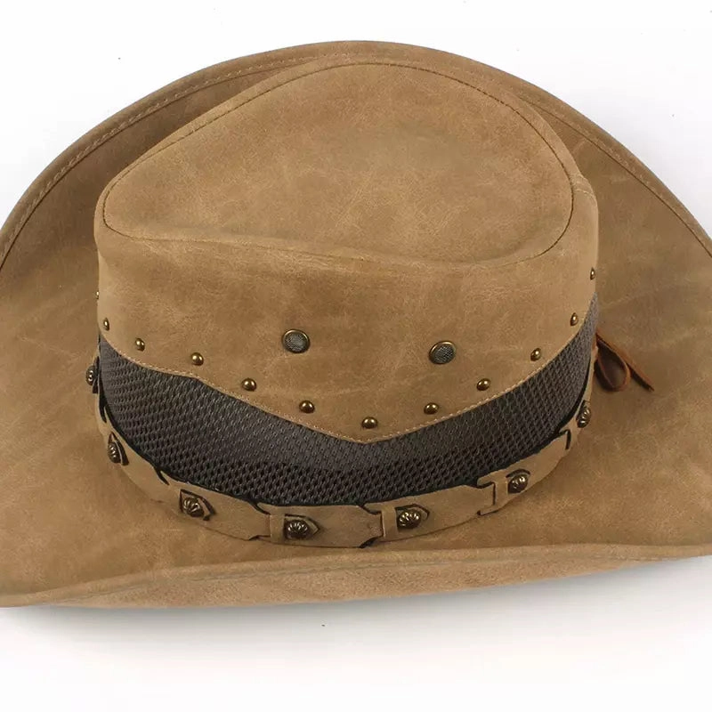 Justin Mesh Genuine Leather Cowboy Hat