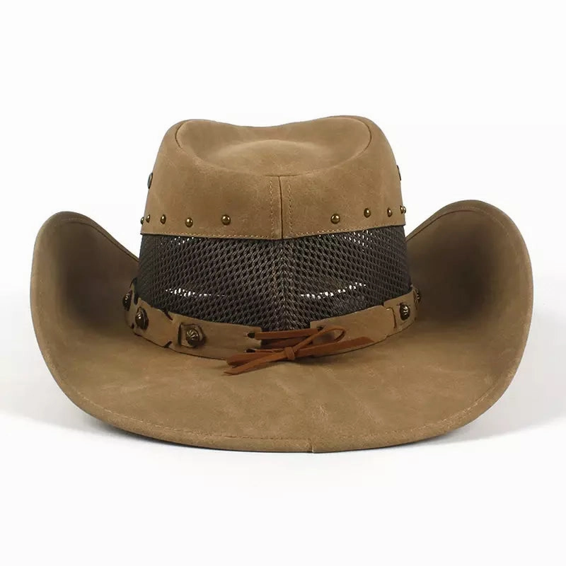Justin Mesh Genuine Leather Cowboy Hat