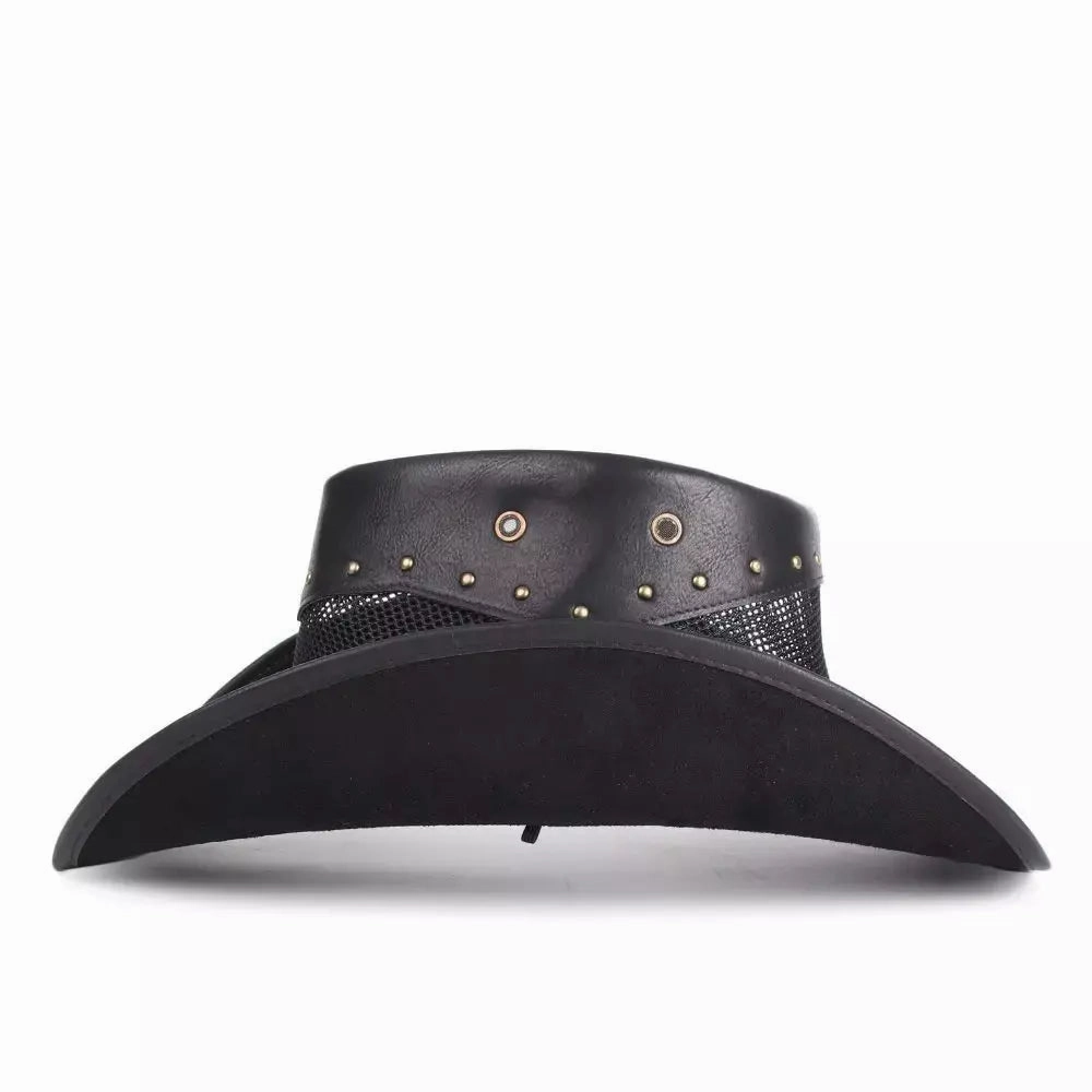 Justin Mesh Genuine Leather Cowboy Hat
