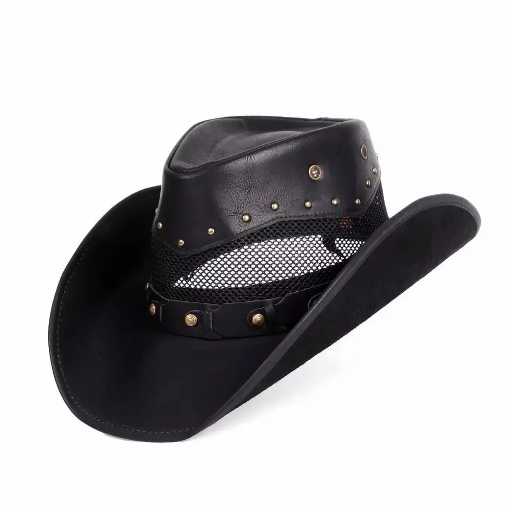Justin Mesh Genuine Leather Cowboy Hat