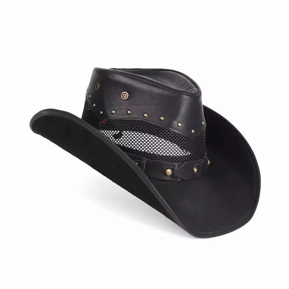 Justin Mesh Genuine Leather Cowboy Hat