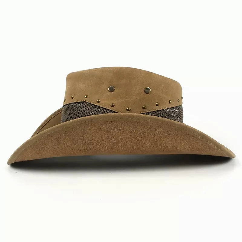 Justin Mesh Genuine Leather Cowboy Hat