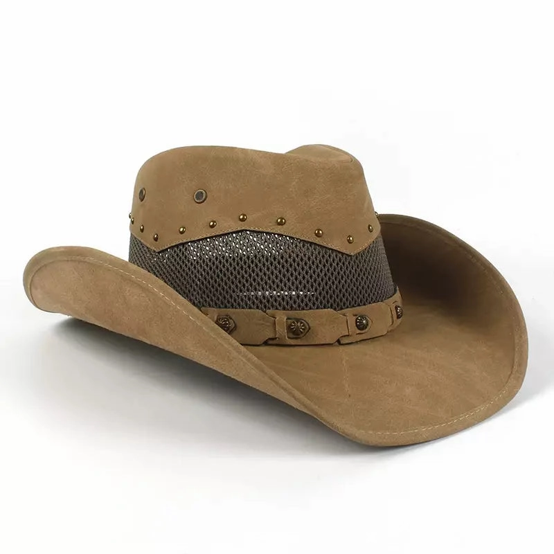 Justin Mesh Genuine Leather Cowboy Hat