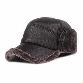Kazan Winter Earflaps Leather Baseball Cap