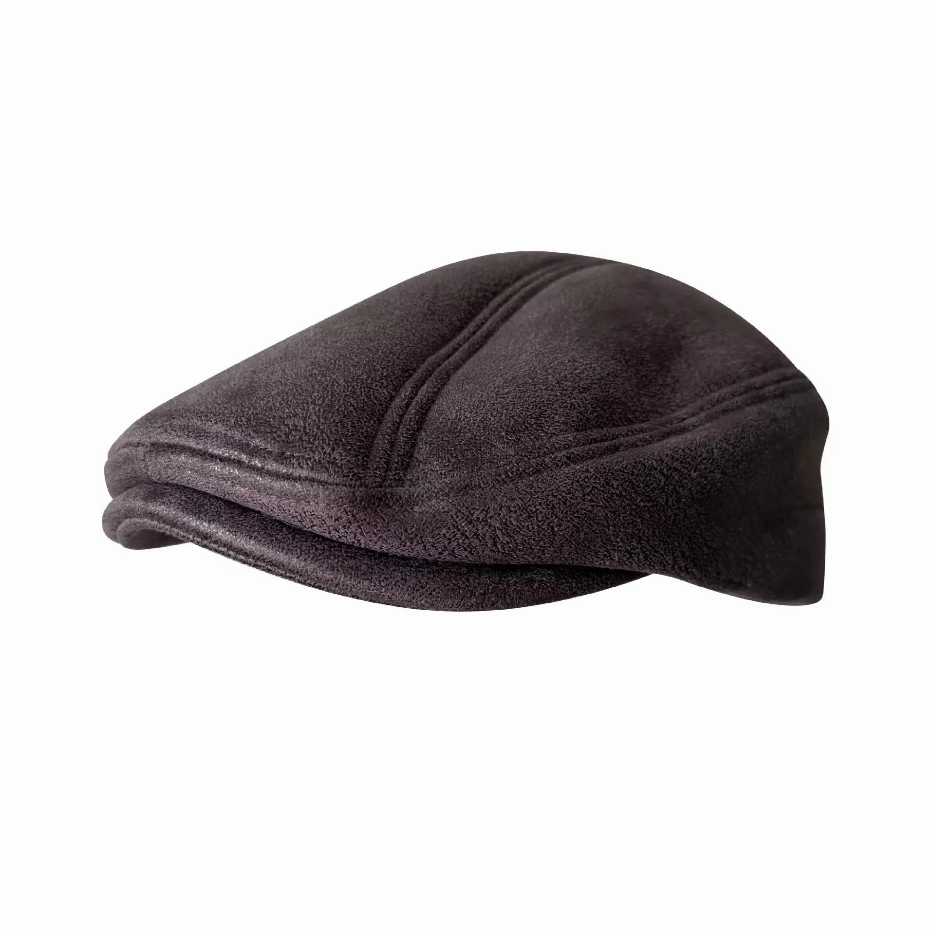 Kearney Vintage Coffee Leather Flat Cap