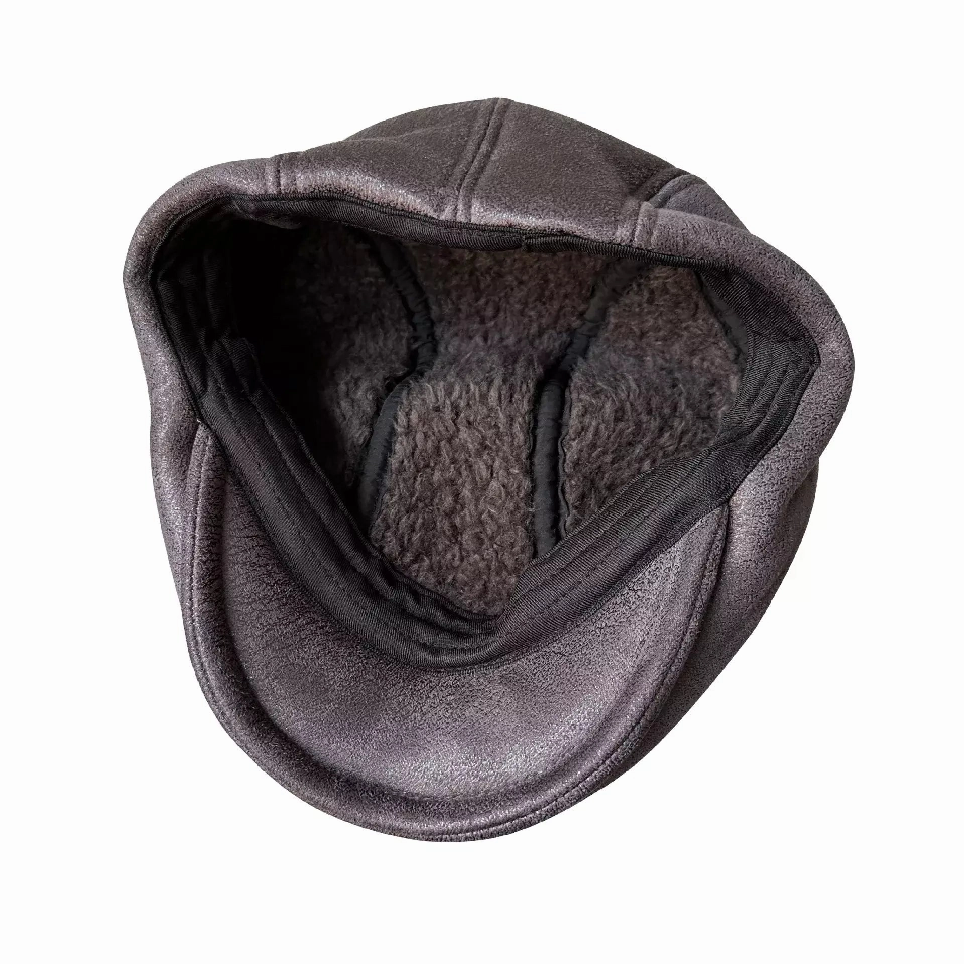 Kearney Vintage Coffee Leather Flat Cap