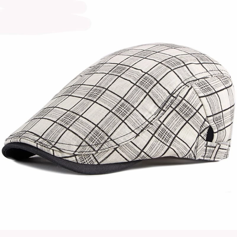 Kendrick Plaid Cotton Flat Cap