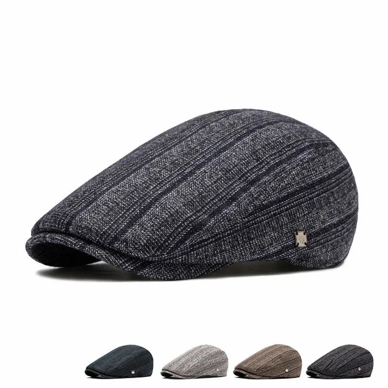Kennedy Striped Flat Cap