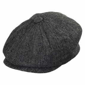 Kid's Herringbone Wool Blend Newsboy Cap