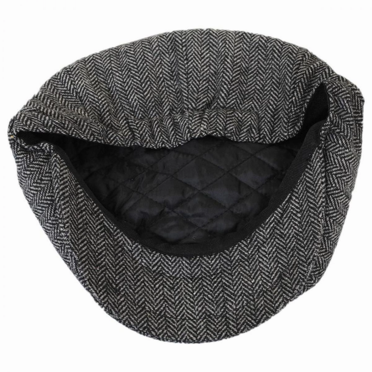 Kid's Herringbone Wool Blend Newsboy Cap