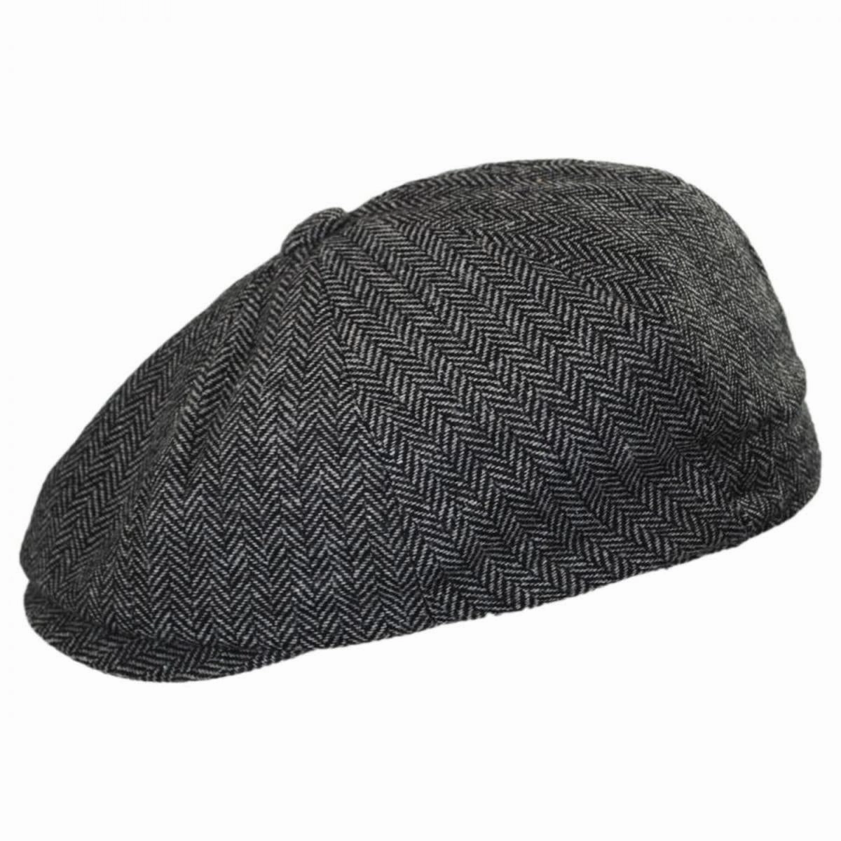 Kid's Herringbone Wool Blend Newsboy Cap