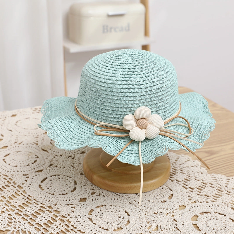 Kids Hat Girls' Summer Fisherman Straw Bag Set Stylish Cute Floral Sun