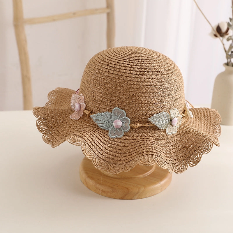 Kids Straw Hat Girls' Sun Hat Family Beach Woven Bag Set Wholesale