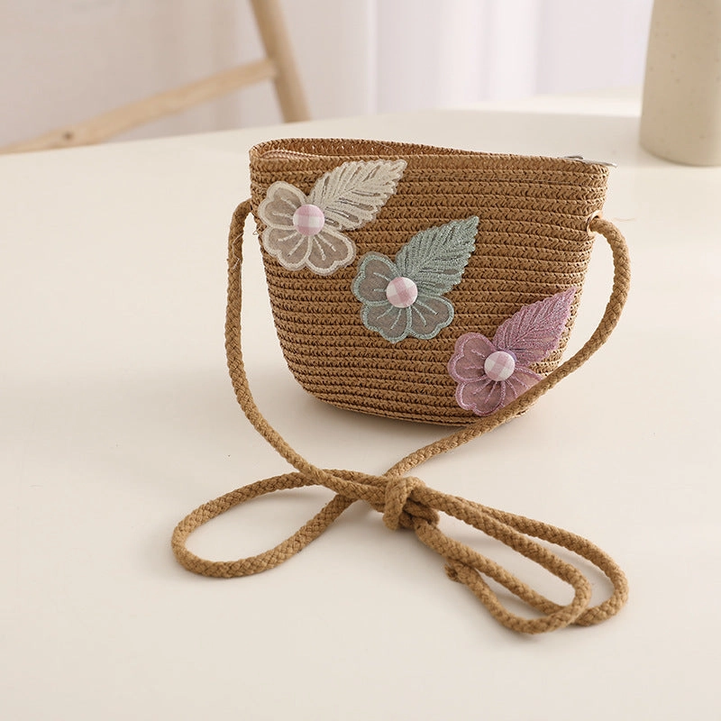 Kids Straw Hat Girls' Sun Hat Family Beach Woven Bag Set Wholesale