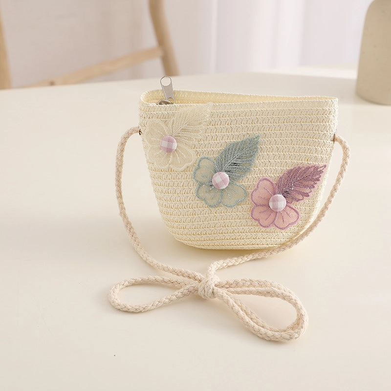 Kids Straw Hat Girls' Sun Hat Family Beach Woven Bag Set Wholesale