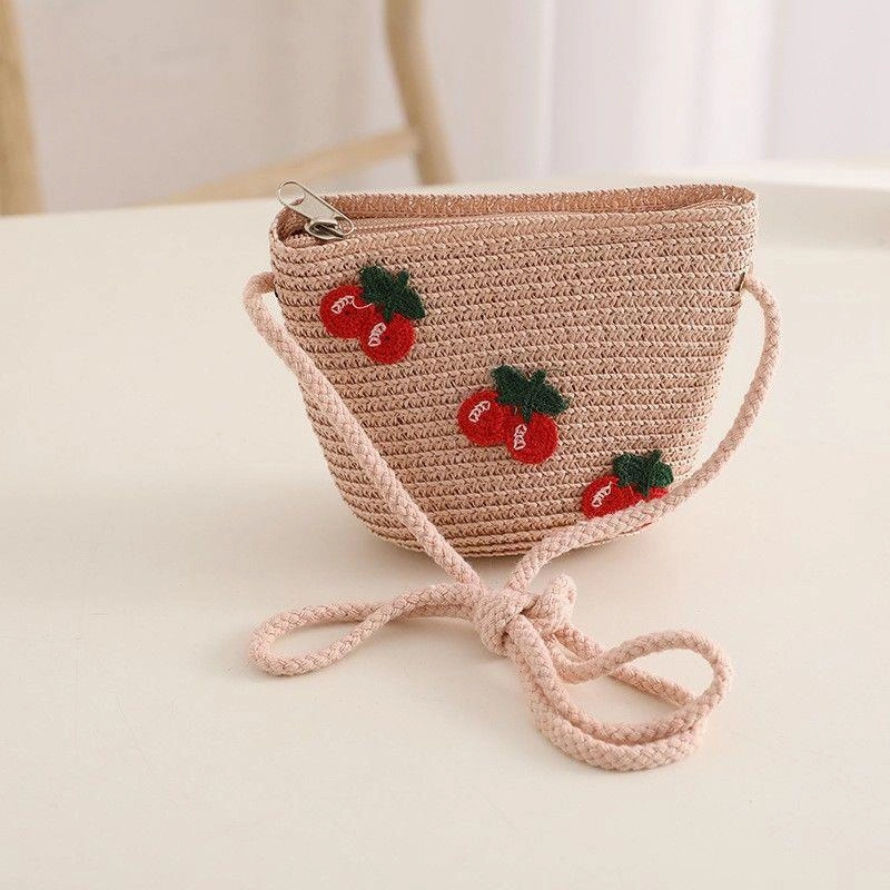 Kids Sun Hat Baby Straw Bag Set Girls' Cute Wide Brim Sun