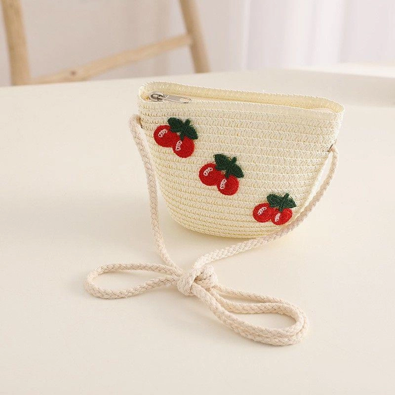 Kids Sun Hat Baby Straw Bag Set Girls' Cute Wide Brim Sun