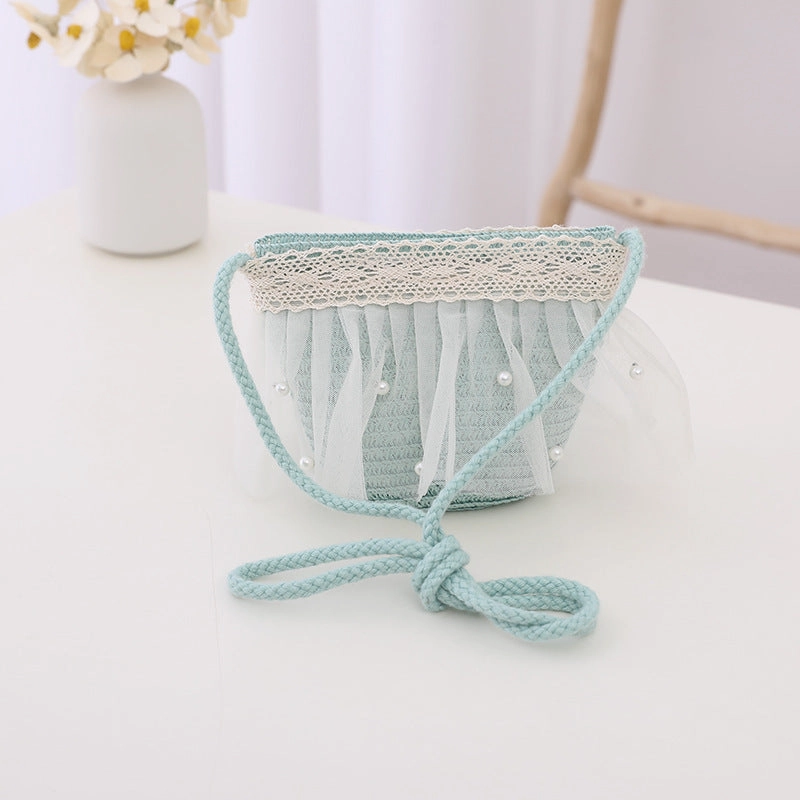 Kids Sun Hat Family Straw Cute Princess Summer Baby Beach Bag