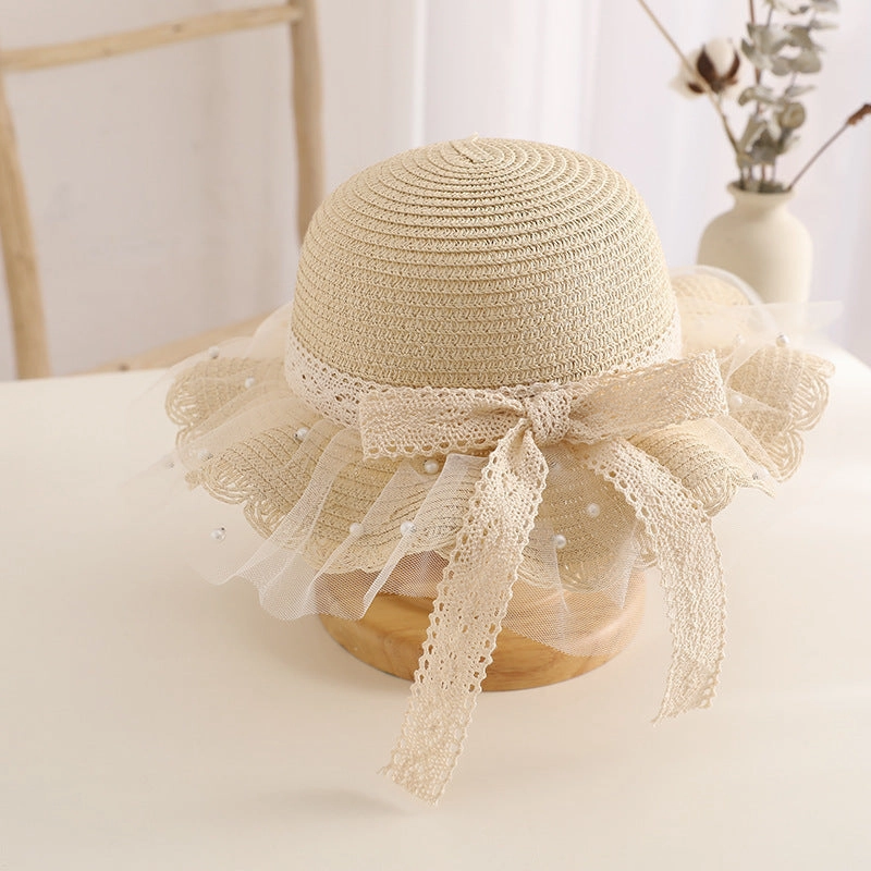 Kids Sun Hat Family Straw Cute Princess Summer Baby Beach Bag