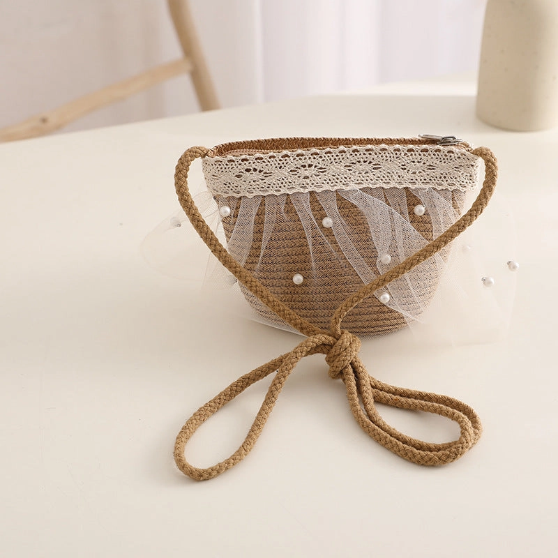 Kids Sun Hat Family Straw Cute Princess Summer Baby Beach Bag