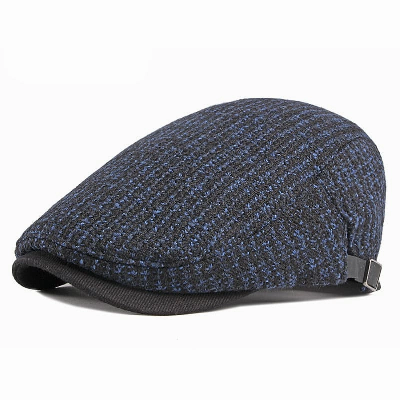 Knitted Striped Cotton Flat Cap