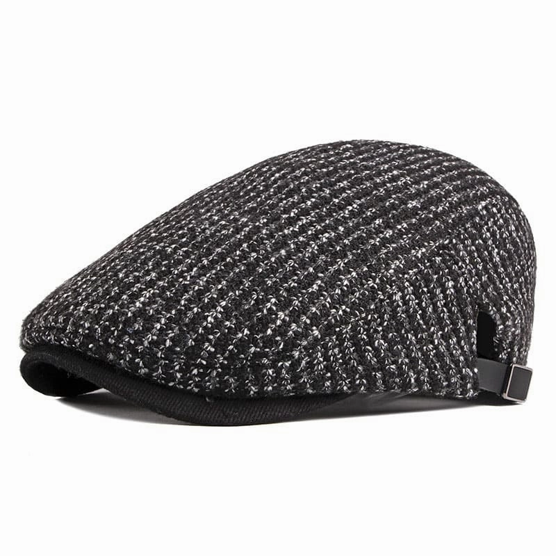 Knitted Striped Cotton Flat Cap