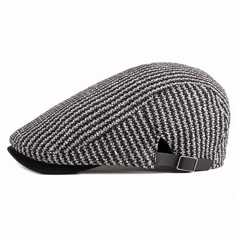 Knitted Striped Cotton Flat Cap