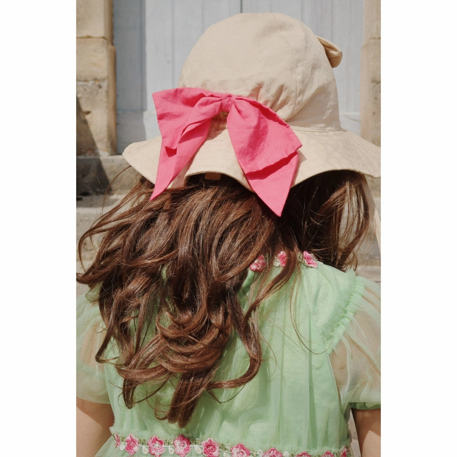 Konges Sljd Creme Brulee Verbena Bow Kitty Sun hat