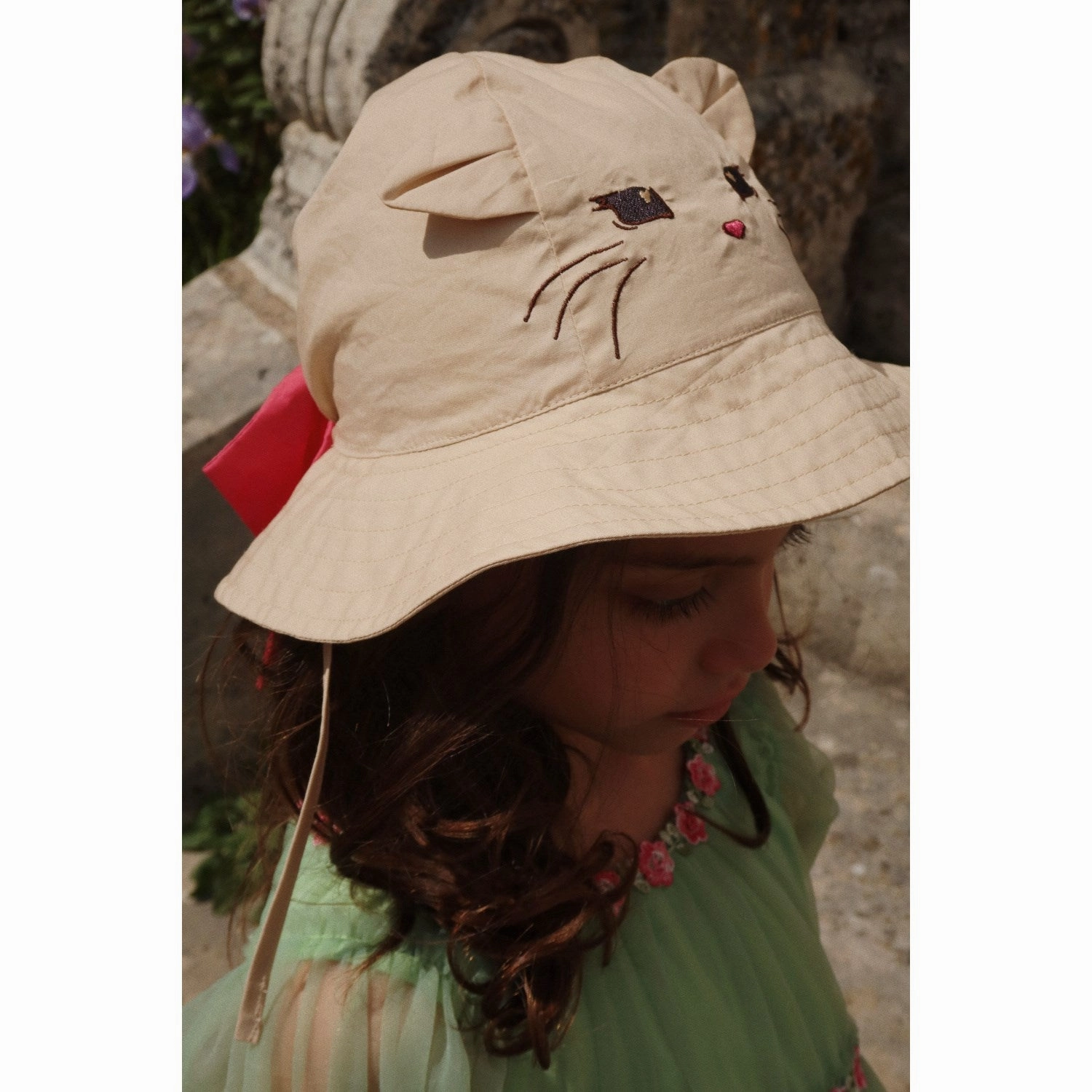 Konges Sljd Creme Brulee Verbena Bow Kitty Sun hat