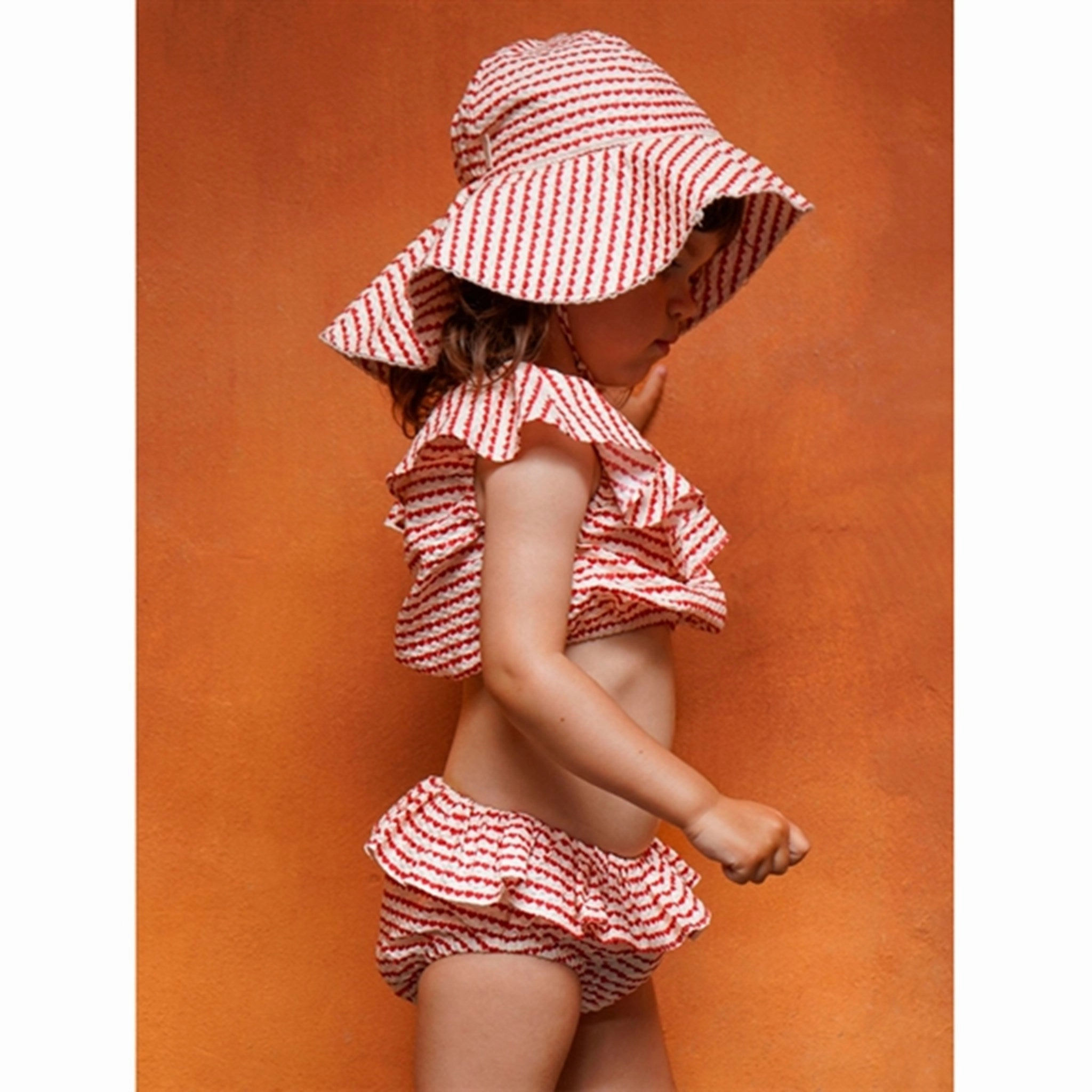 Konges Sljd Heart On a String Milli Frill Sun Hat