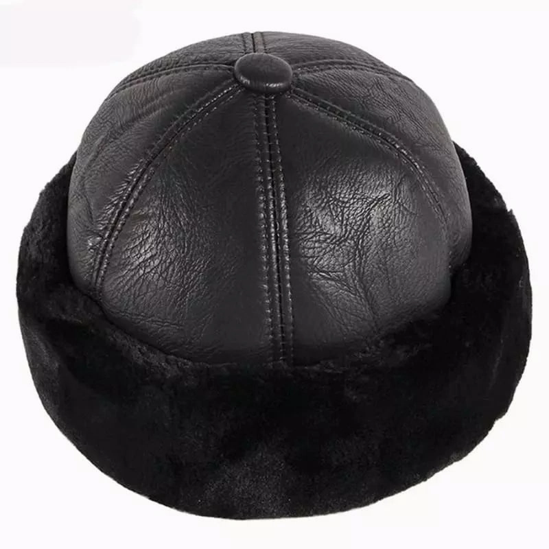 KOV Russian Winter Lined Leather Cap