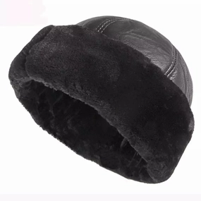 KOV Russian Winter Lined Leather Cap