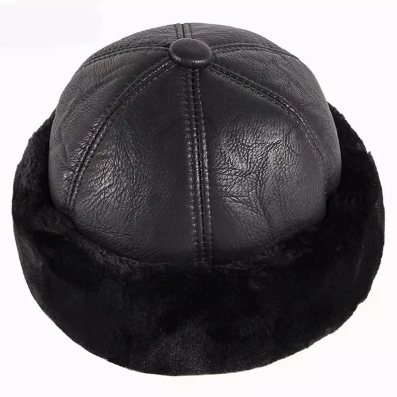 KOV Russian Winter Lined Leather Cap
