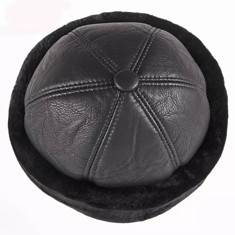 KOV Russian Winter Lined Leather Cap