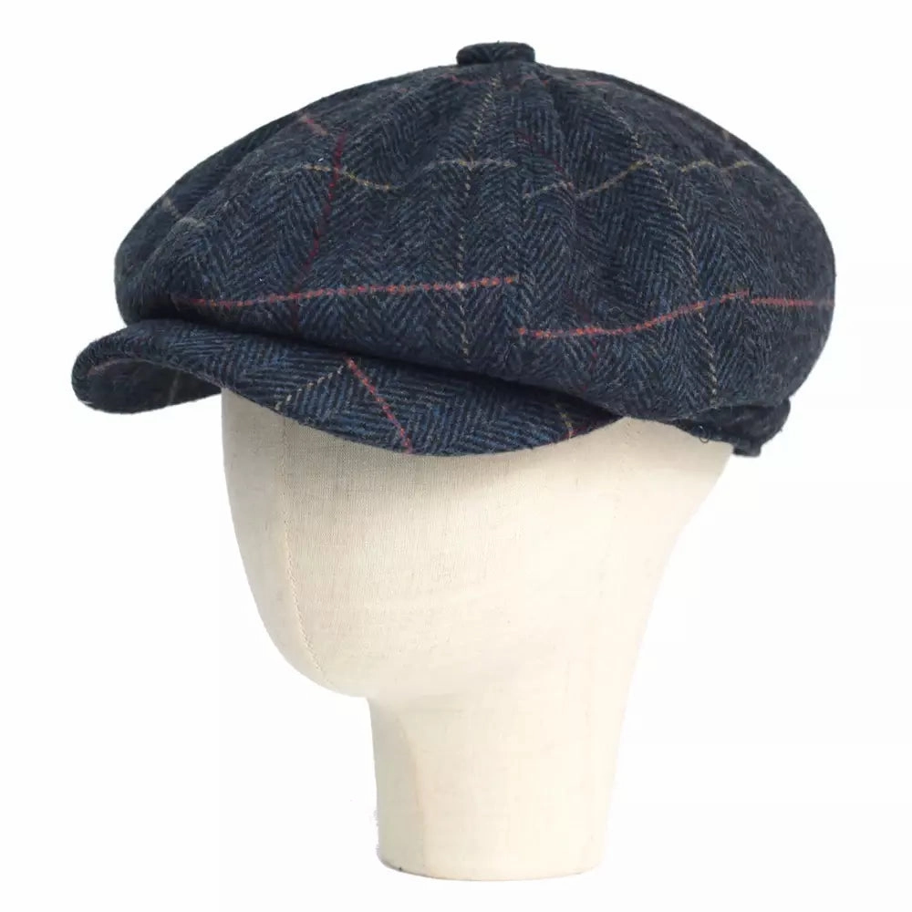 Lancashire Plaid Wool Newsboy Cap