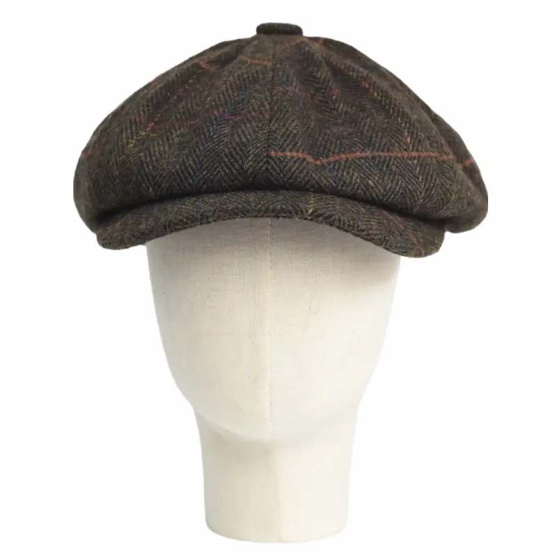 Lancashire Plaid Wool Newsboy Cap