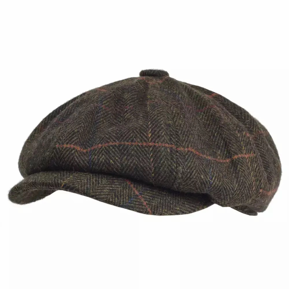 Lancashire Plaid Wool Newsboy Cap