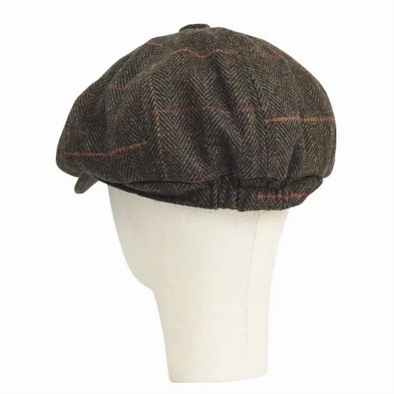 Lancashire Plaid Wool Newsboy Cap