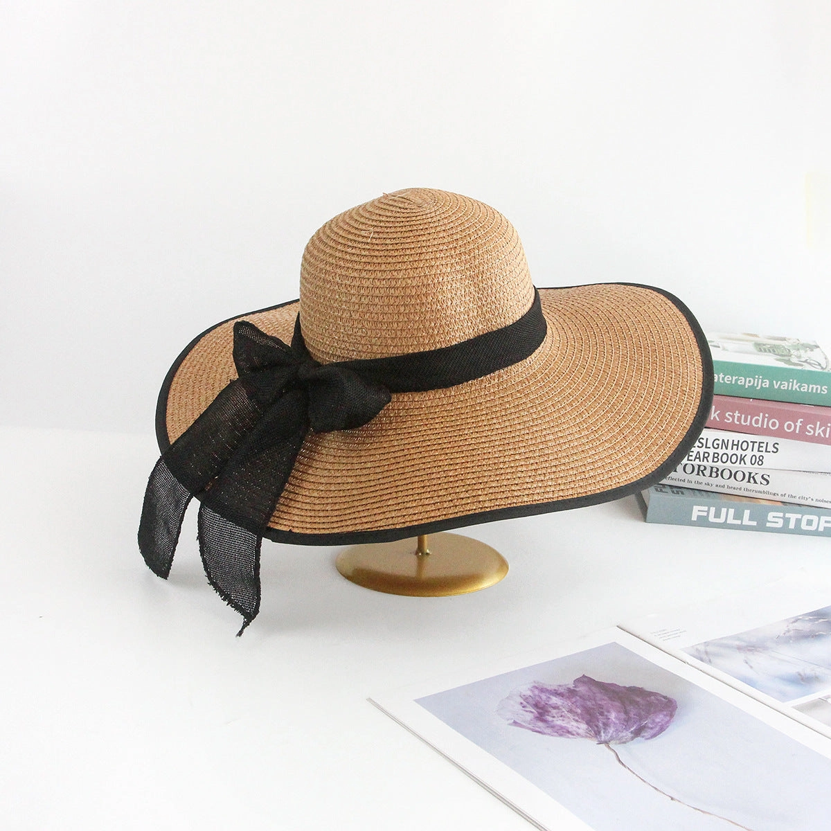 Large Brim Sun Protection Straw Hat Embroidered Sun Hat Fashion Beach Hat
