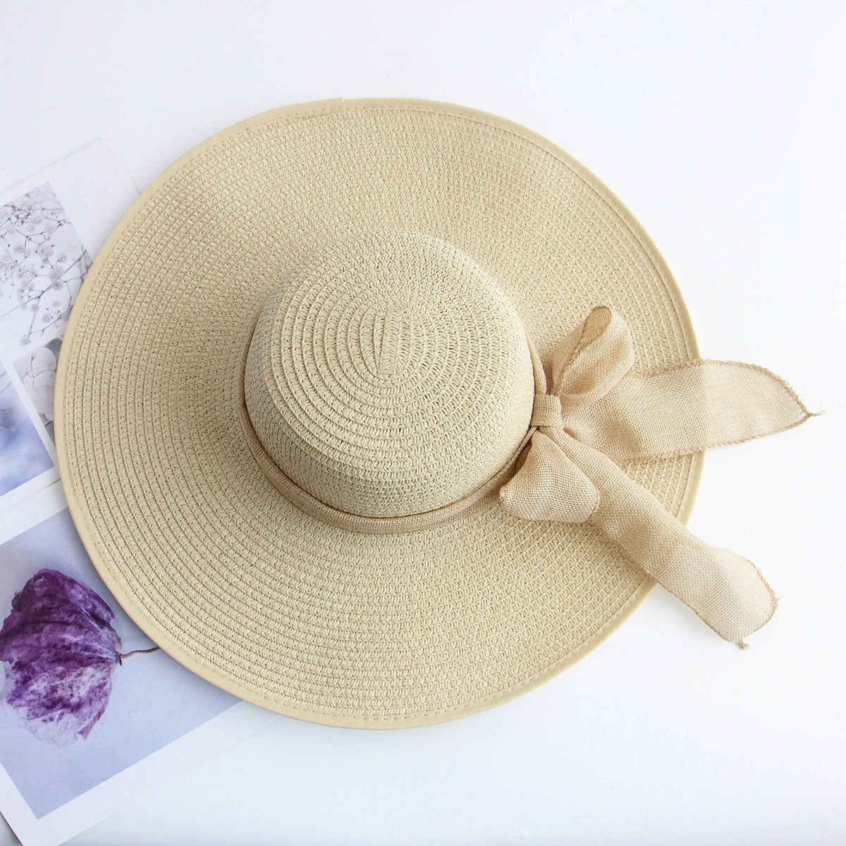 Large Brim Sun Protection Straw Hat Embroidered Sun Hat Fashion Beach Hat
