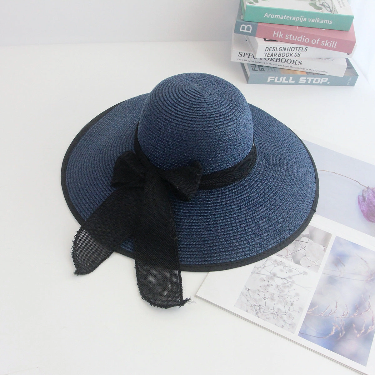 Large Brim Sun Protection Straw Hat Embroidered Sun Hat Fashion Beach Hat