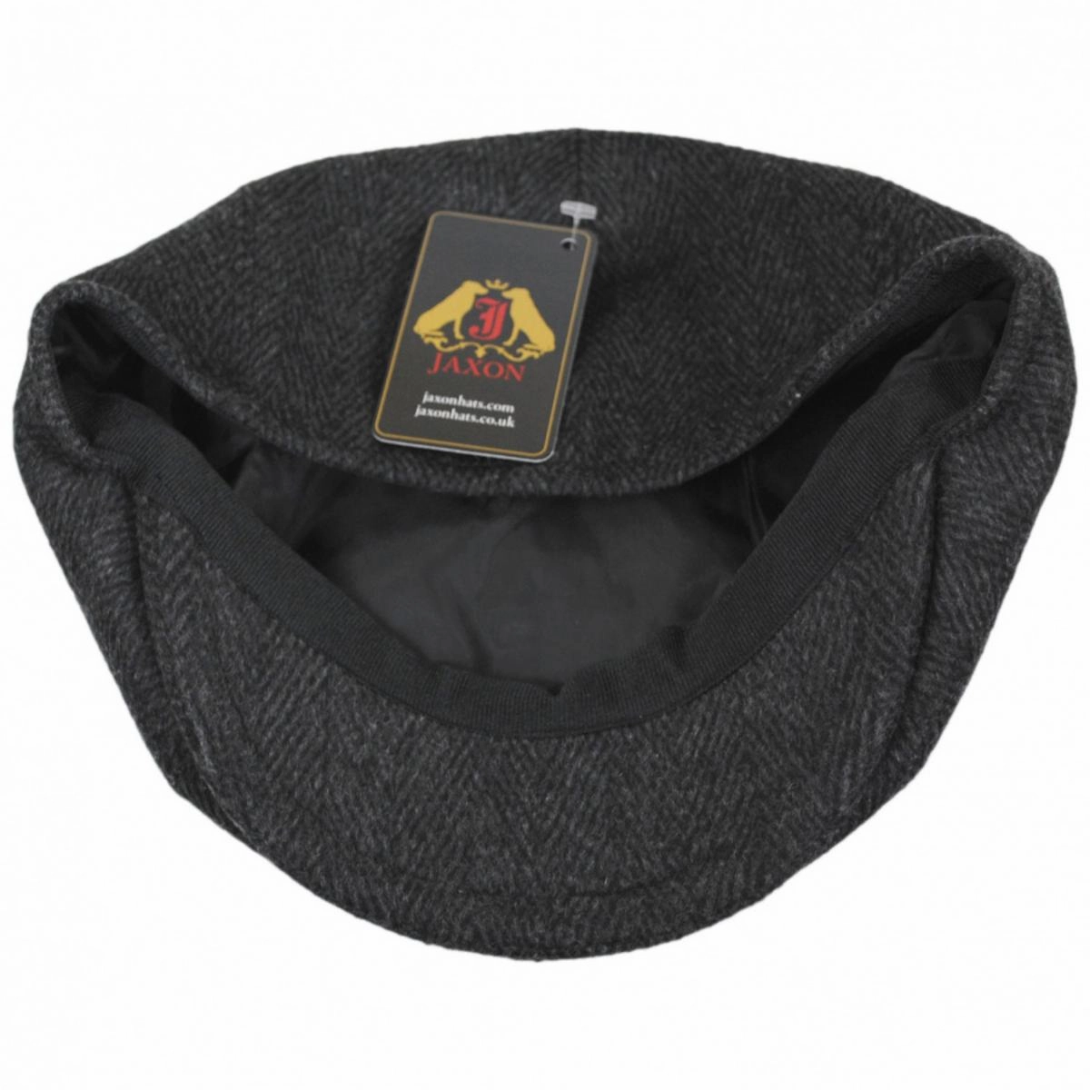 Large Herringbone Wool Blend Newsboy Cap